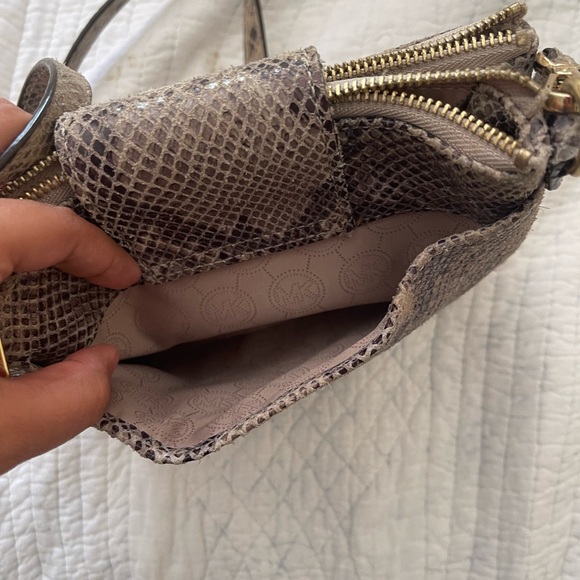 Michael Kors Snakeskin Texture Crossbody Double Pouch - Picture 14 of 14